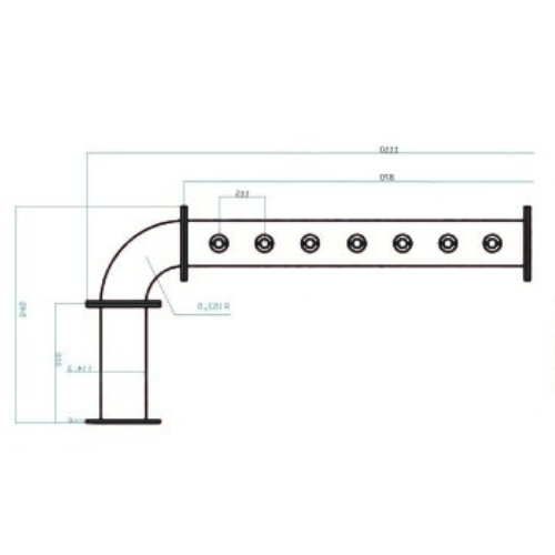 Colonna a Bandiera Acciaio Inox 3/4/5/6/7/8 Vie con Ricircolo