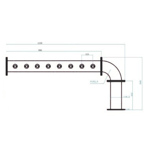 Colonna a Bandiera Acciaio Inox 3/4/5/6/7/8 Vie con Ricircolo