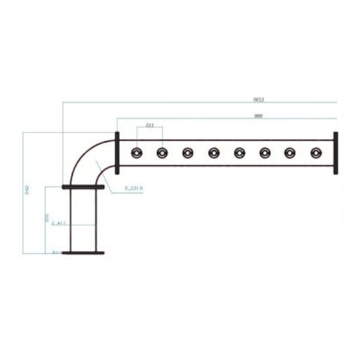Colonna a Bandiera Acciaio Inox 3/4/5/6/7/8 Vie con Ricircolo