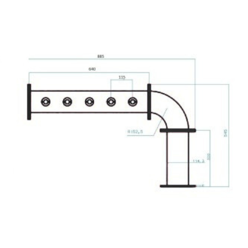 Colonna a Bandiera Acciaio Inox 3/4/5/6/7/8 Vie con Ricircolo