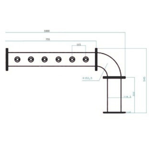 Colonna a Bandiera Acciaio Inox 3/4/5/6/7/8 Vie con Ricircolo