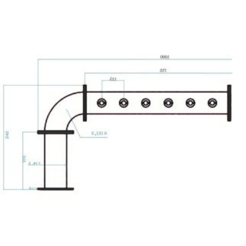 Colonna a Bandiera Acciaio Inox 3/4/5/6/7/8 Vie con Ricircolo