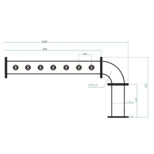 Colonna a Bandiera Acciaio Inox 3/4/5/6/7/8 Vie con Ricircolo