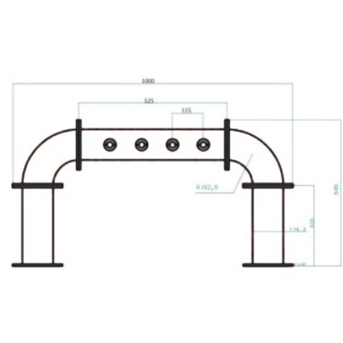 Colonna a Ponte Acciaio Inox 4/5/6/7/8 Vie con Ricircolo