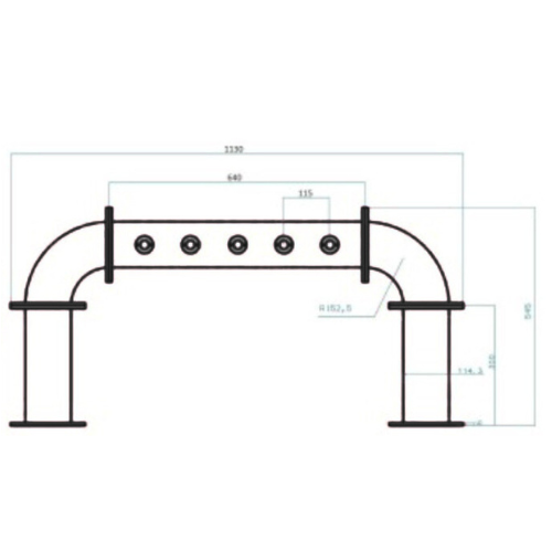Colonna a Ponte Acciaio Inox 4/5/6/7/8 Vie con Ricircolo