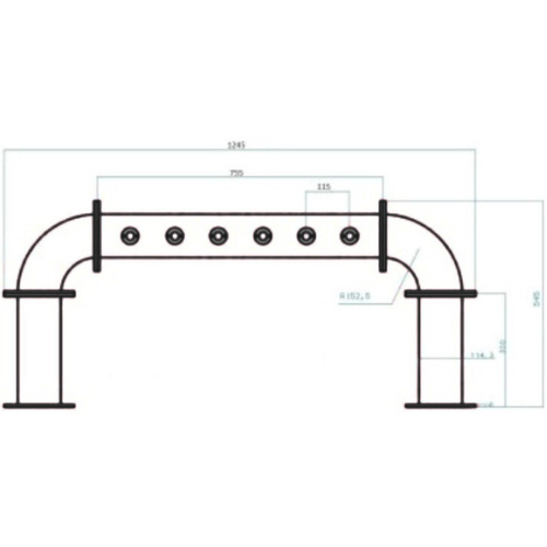 Colonna a Ponte Acciaio Inox 4/5/6/7/8 Vie con Ricircolo