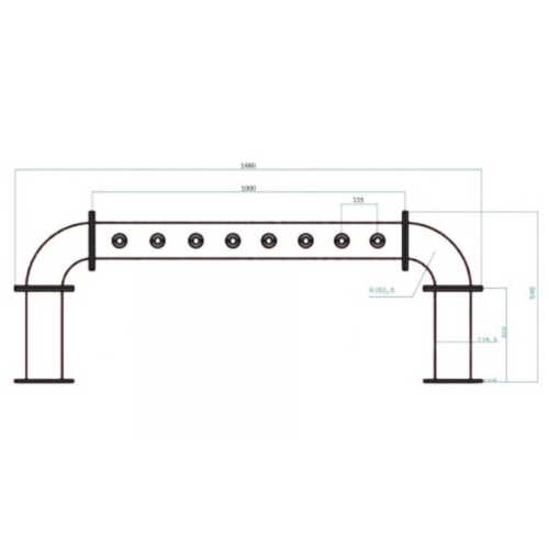 Colonna a Ponte Acciaio Inox 4/5/6/7/8 Vie con Ricircolo
