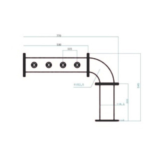 Colonna a Bandiera Acciaio Inox 3/4/5/6/7/8 Vie con Ricircolo
